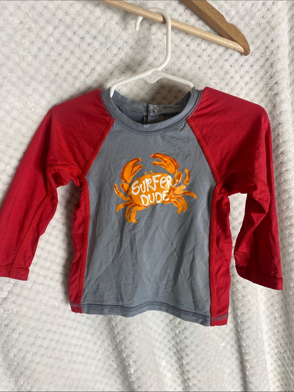 Place Gray and Red Infant Rashguard Shirt Top